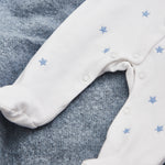 Personalised Born in 2024 Blue Star Design Sleepsuit