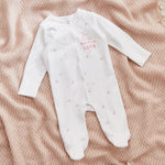 Personalised Born in 2024 Pink Star Design Sleepsuit