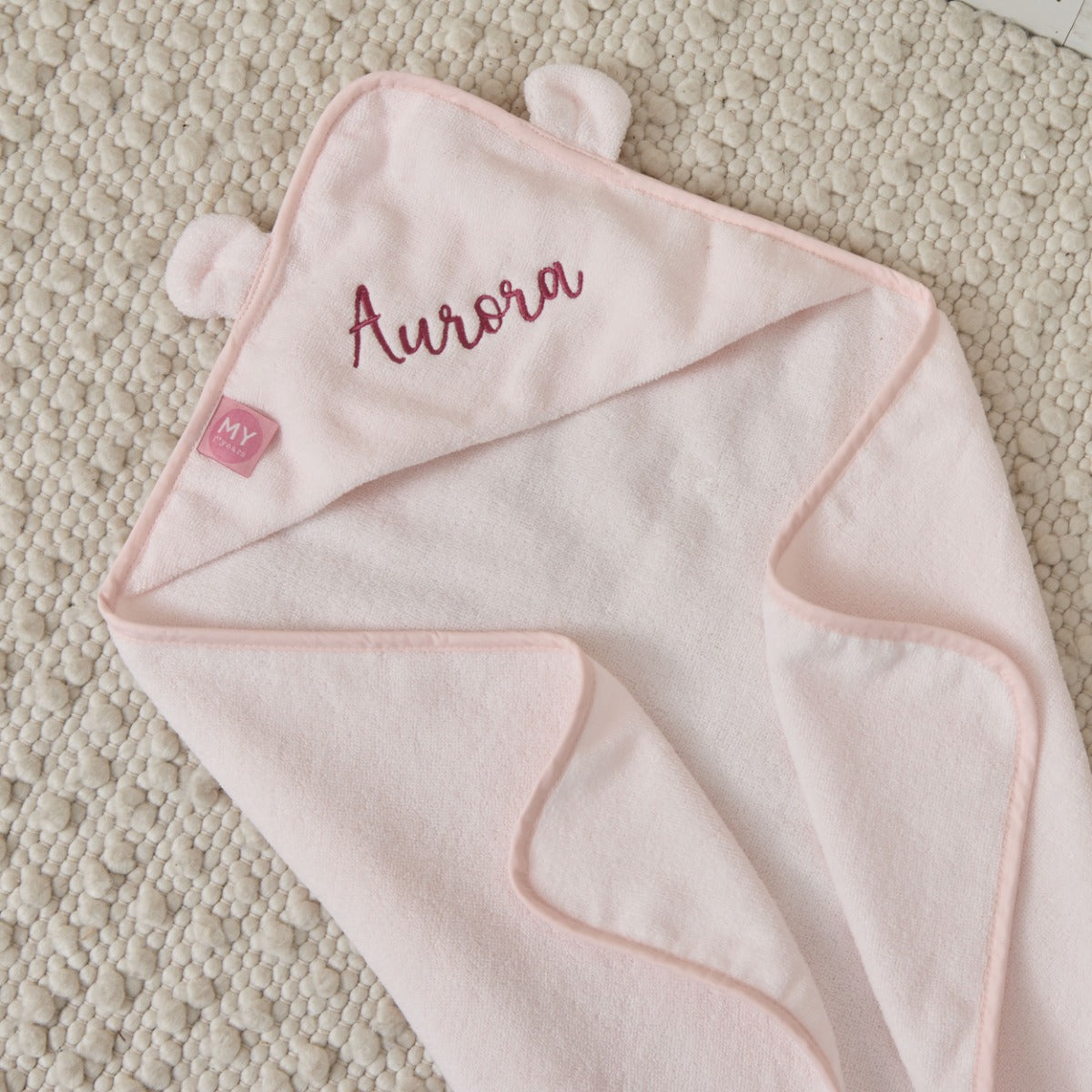 Personalised Light Pink Hooded Towel