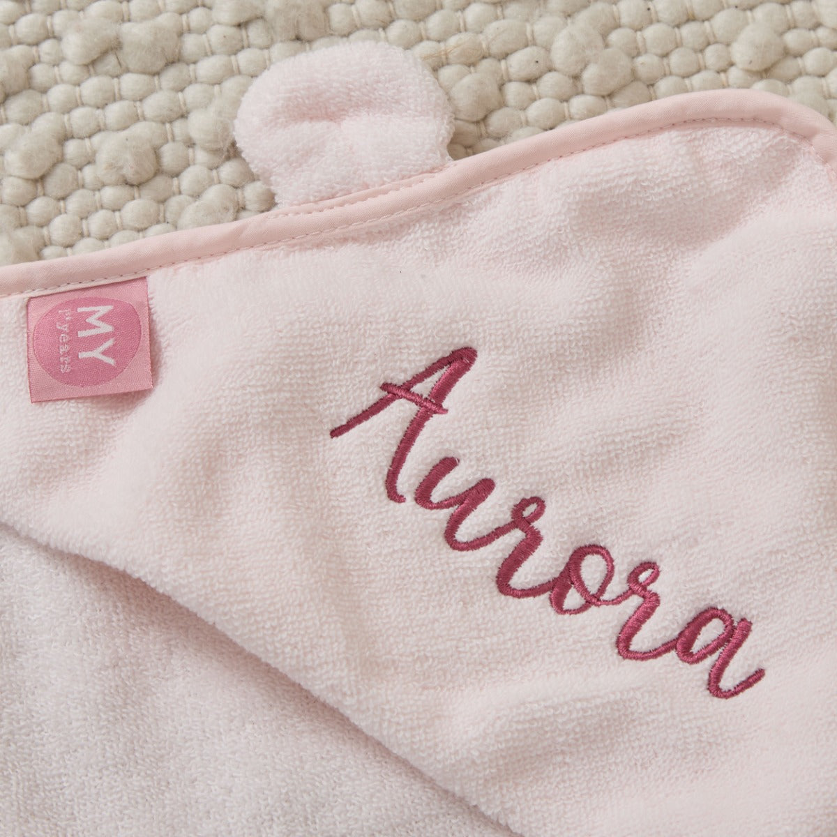 Personalised Light Pink Hooded Towel