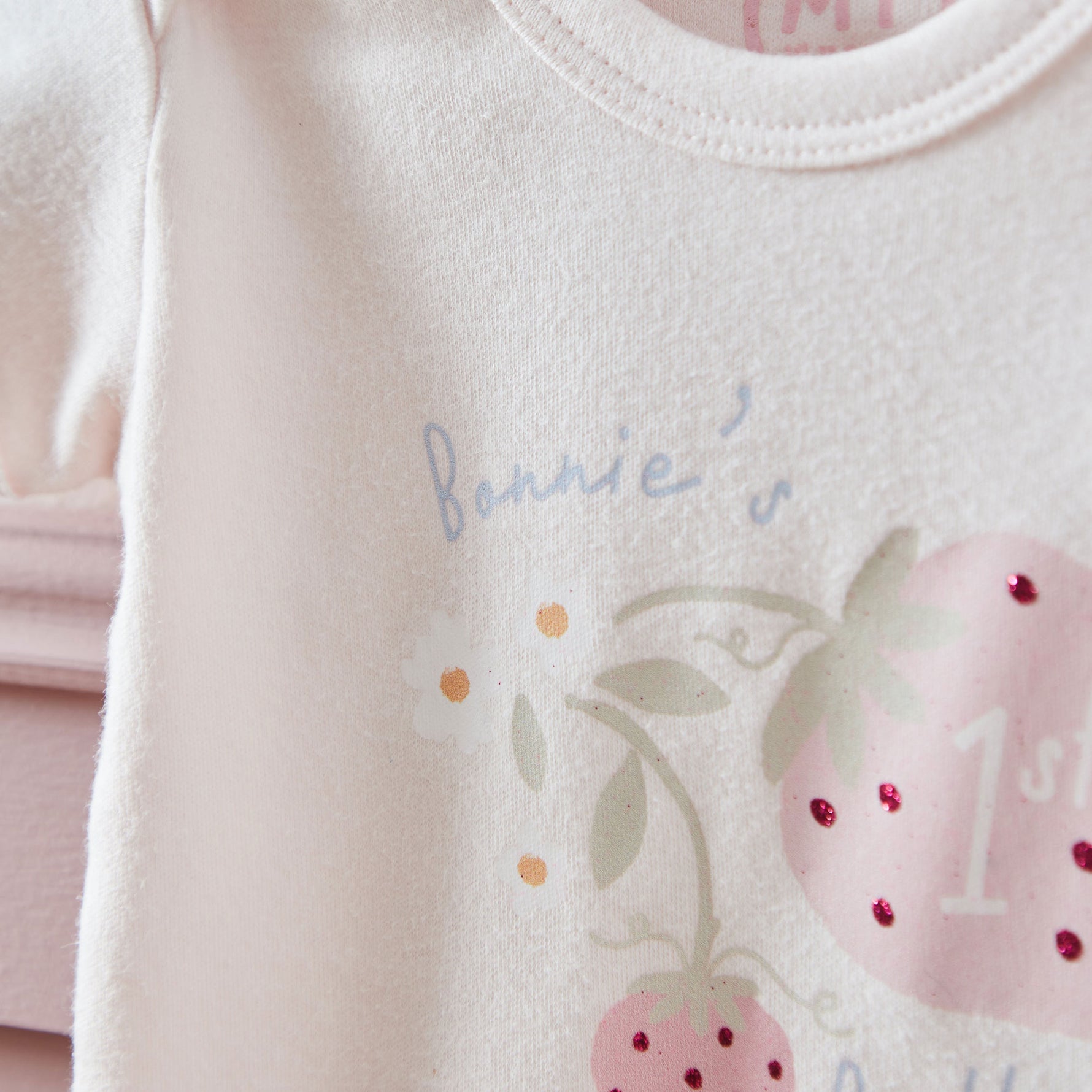 Personalised Strawberry Pink Birthday Bodysuit