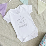 Personalised Birthday Today White Bodysuit