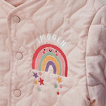 My Kids Personalised Rainbow Pink Quilted Jacket