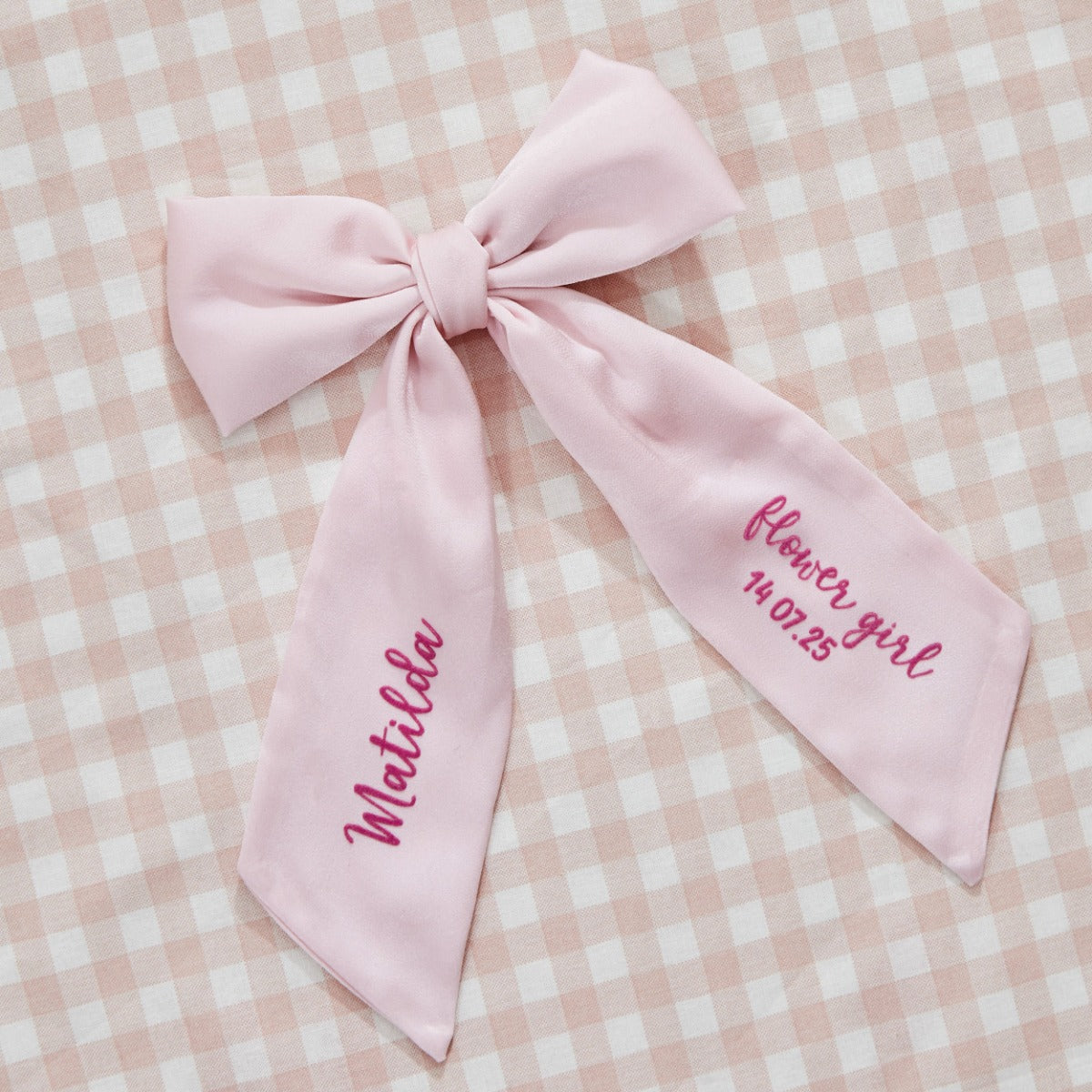 Personalised Pink Flower Girl Hair Clip