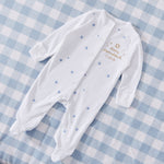 Personalised 'Happy Hanukkah' Blue Star Sleepsuit