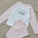 Personalised 2026 New Year Pink Jersey Pyjamas 