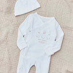 Personalised Three Flopsy™ Bunny Wrap Sleepsuit & Hat Set