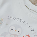 Personalised Penguin First Christmas Ecru Sweatshirt