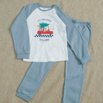 Personalised Checkered Christmas Car Blue Jersey Pyjamas