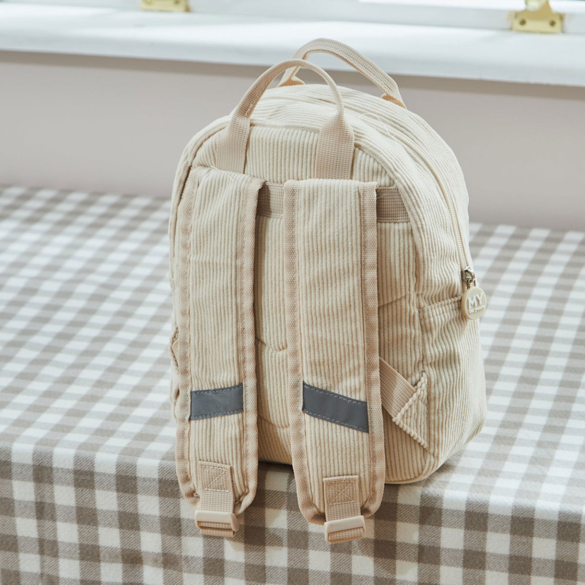 Personalised Breakfast Club Ecru Cord Backpack 