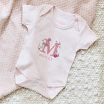 Personalised Pink Floral Initial Bodysuit