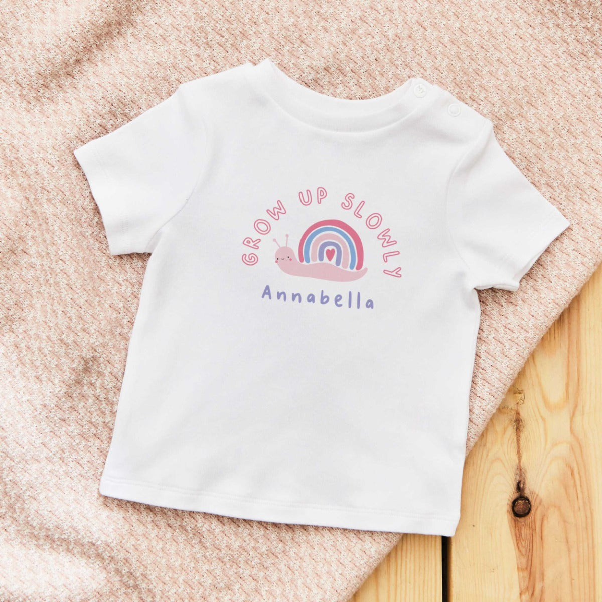 Personalised White Snail T-Shirt