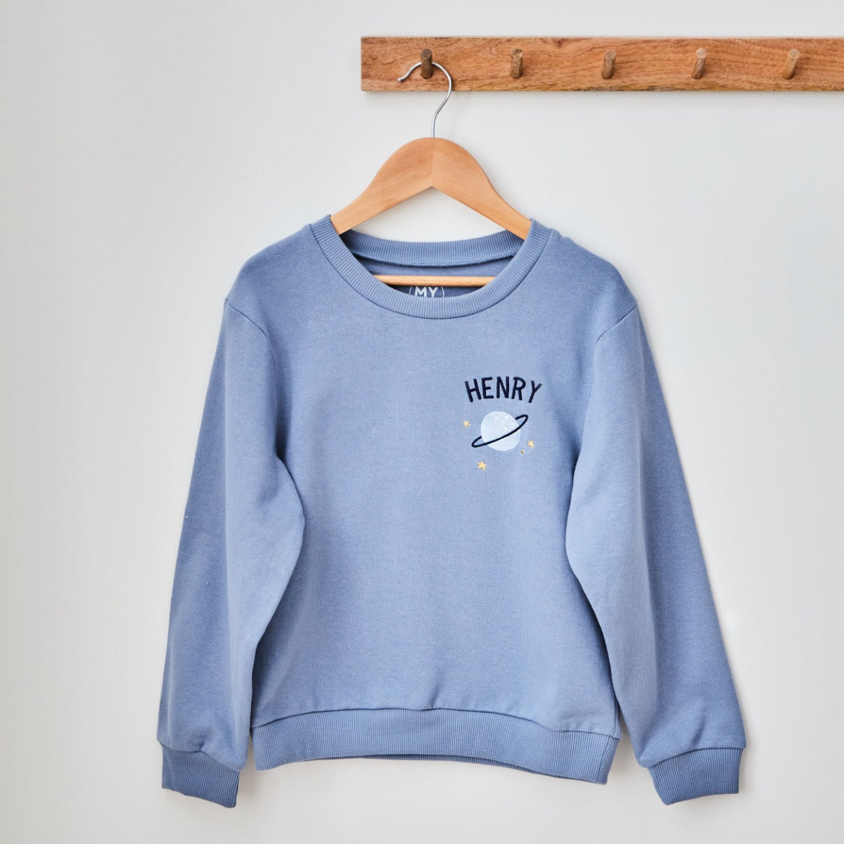 Personalised Space Design Blue Sweatshirt