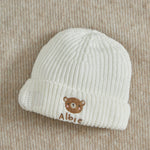 Personalised Bear Design Ecru Beanie