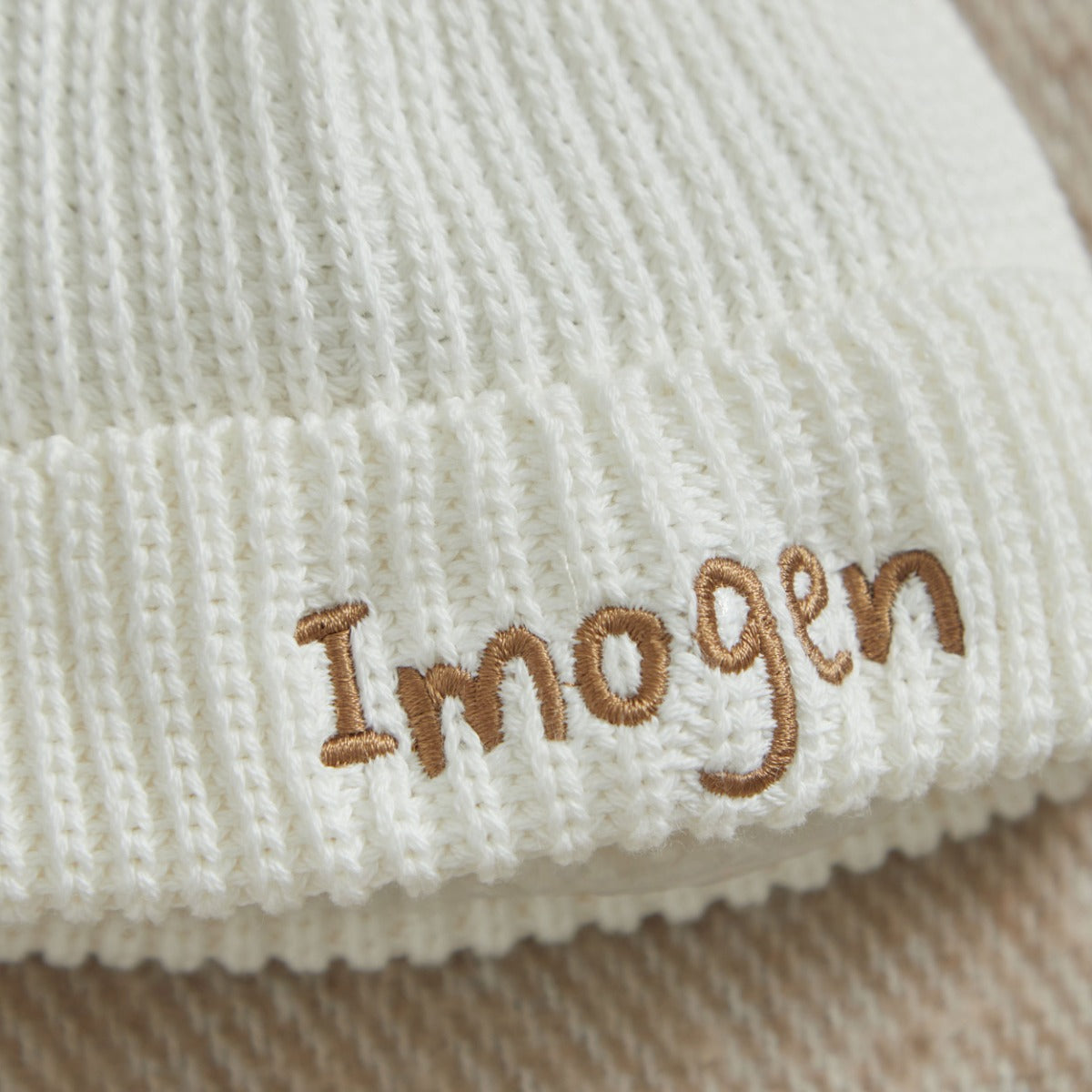 Personalised Ecru Beanie