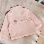 Personalised Floral Pink Denim Jacket