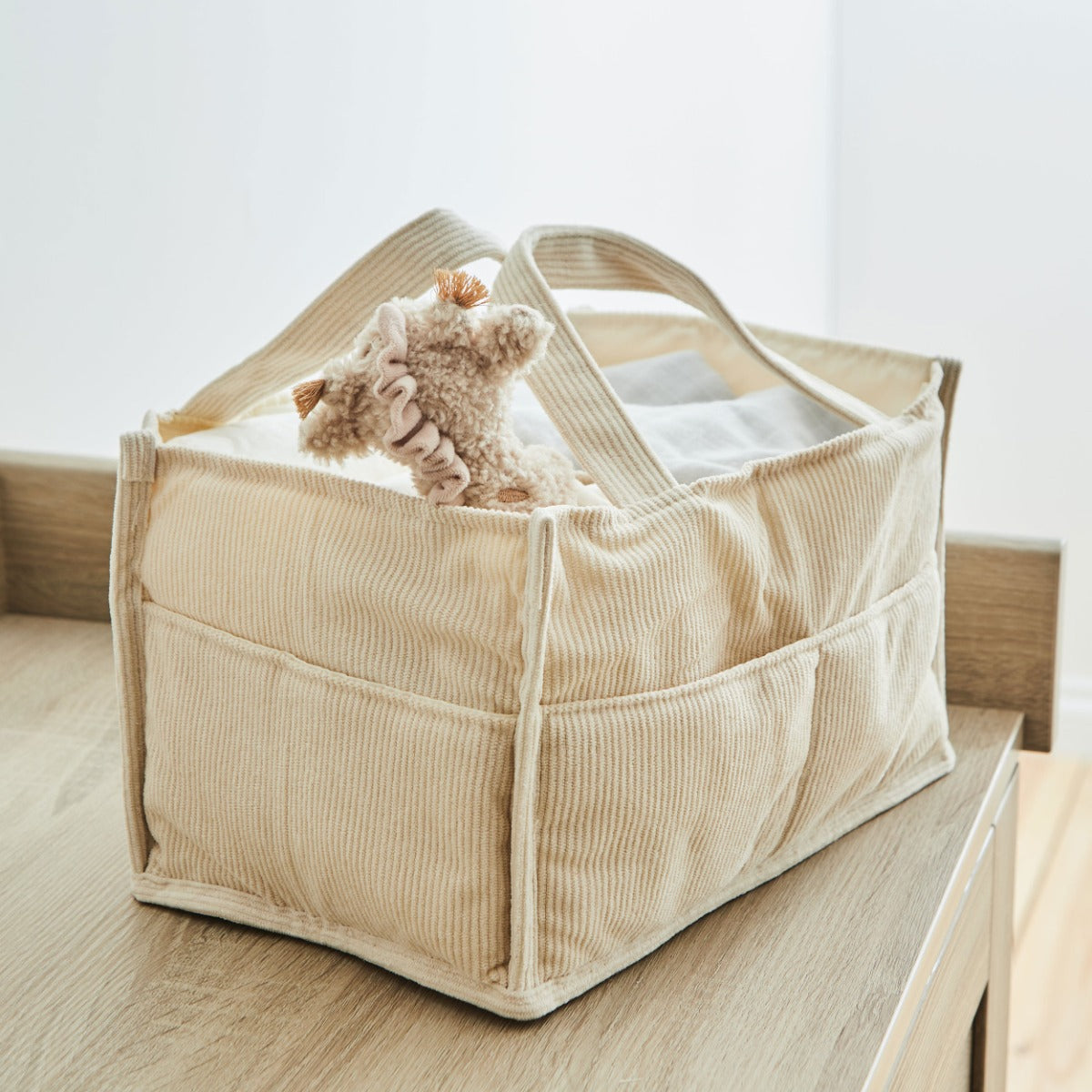 Personalised Born To Be Loved Animal Nappy Caddy 