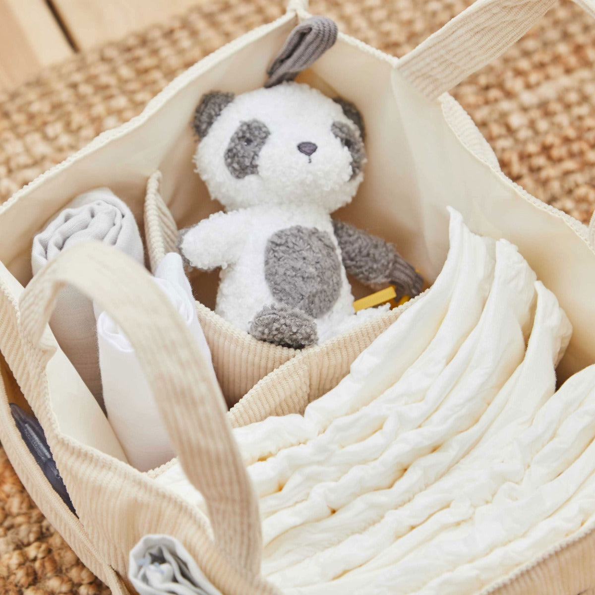 Personalised Ecru Born To Be Loved Nappy Caddy 