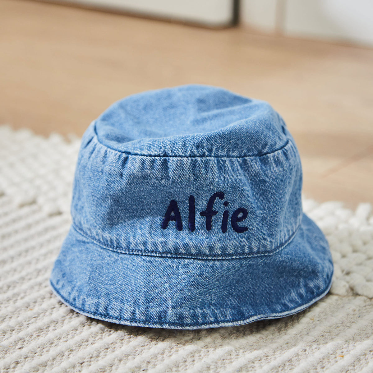 Personalised Lettering Denim Bucket Hat