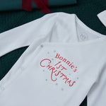 Personalised 1st Christmas Wrap Sleepsuit & Hat Set