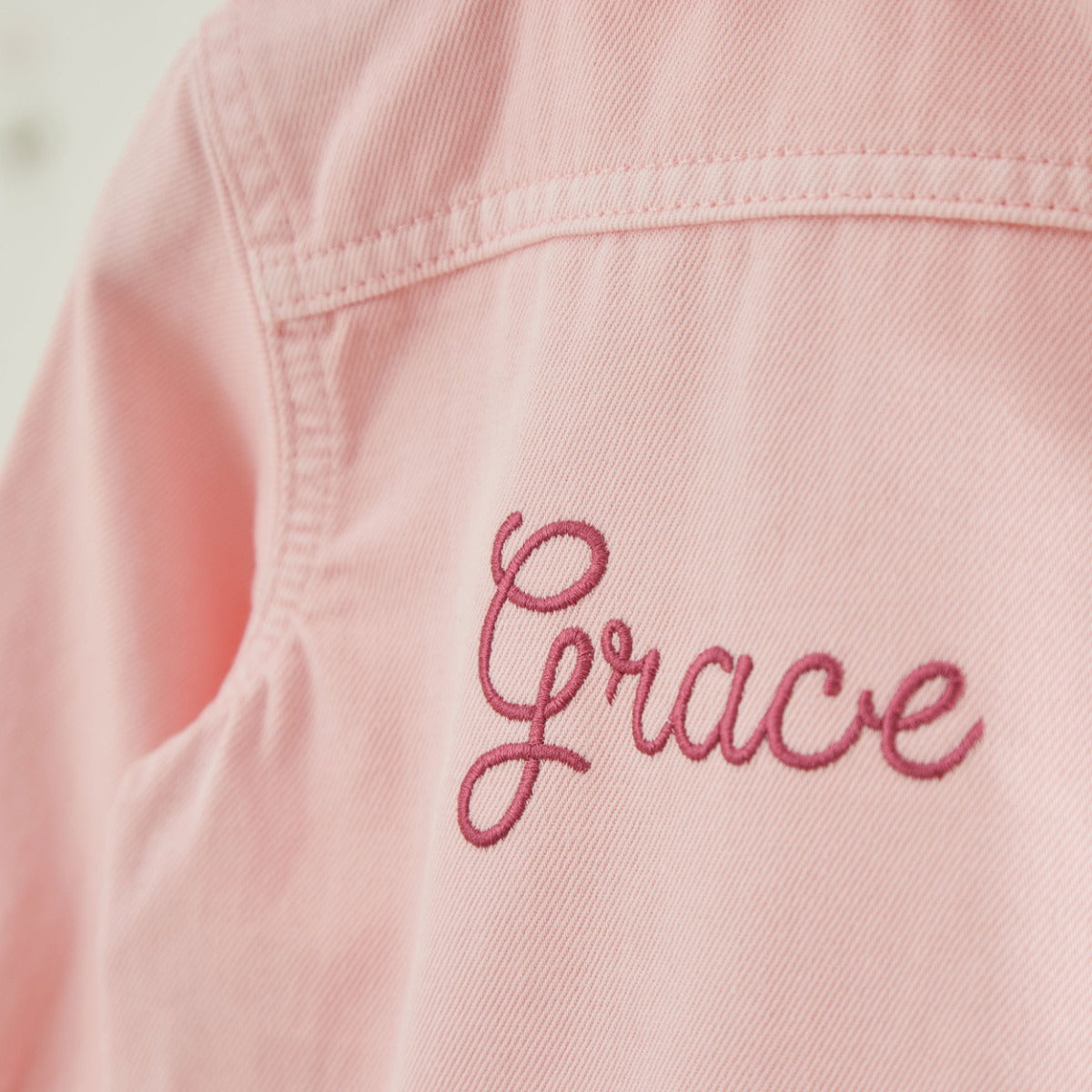 Personalised Pink Frill Denim Jacket