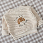Personalised 'Breakfast Club' Croissant Oatmeal Cardigan