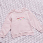My Kids Personalised Pink Rainbow Heart Sweatshirt