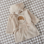 Personalised 'Breakfast Club' Croissant Oatmeal Fleece Robe