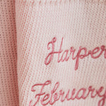 Personalised Light Pink Birthdate Baby Shawl