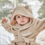 Personalised Oatmeal Fleece Robe With Ears