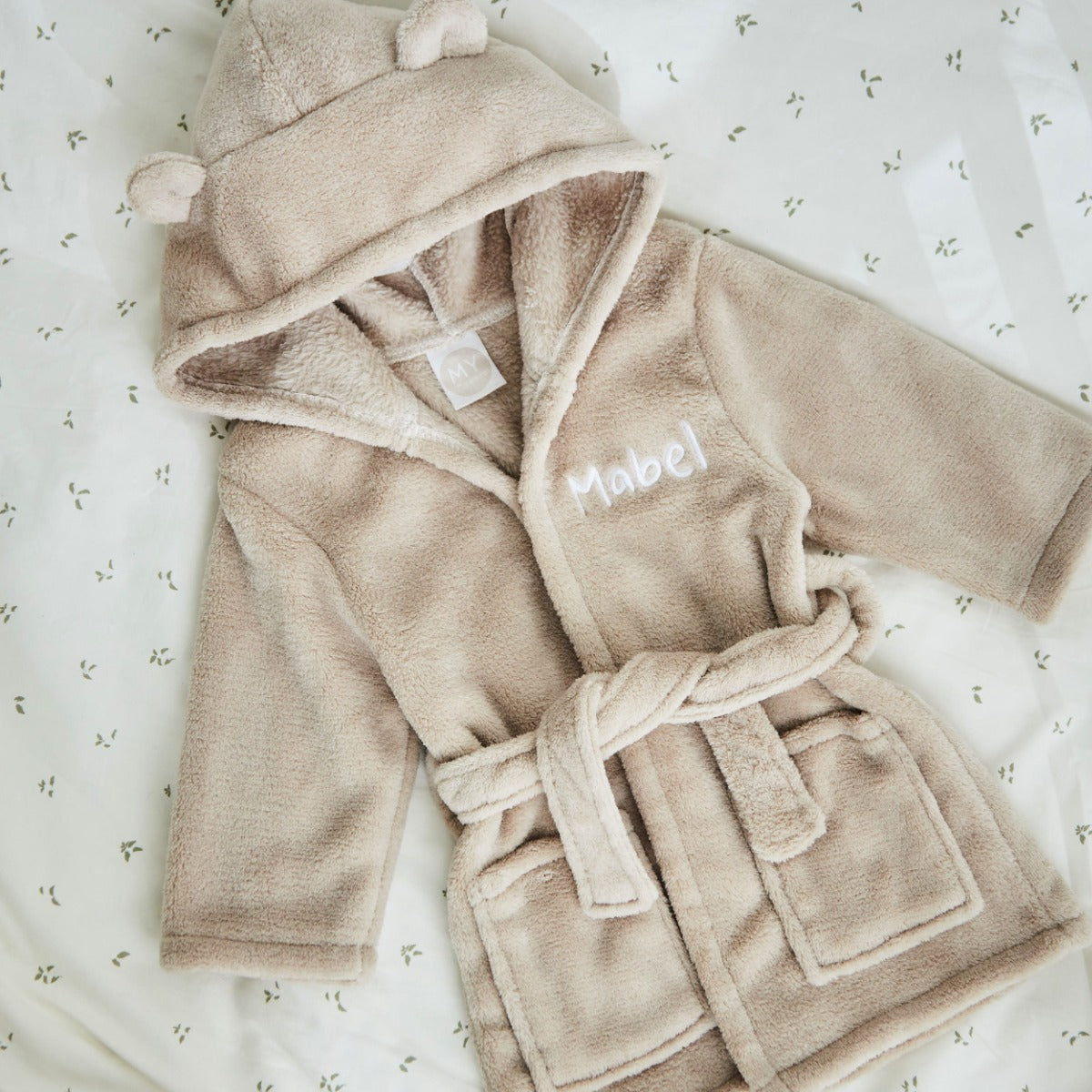 Personalised Oatmeal Fleece Robe With Ears – My 1st Years