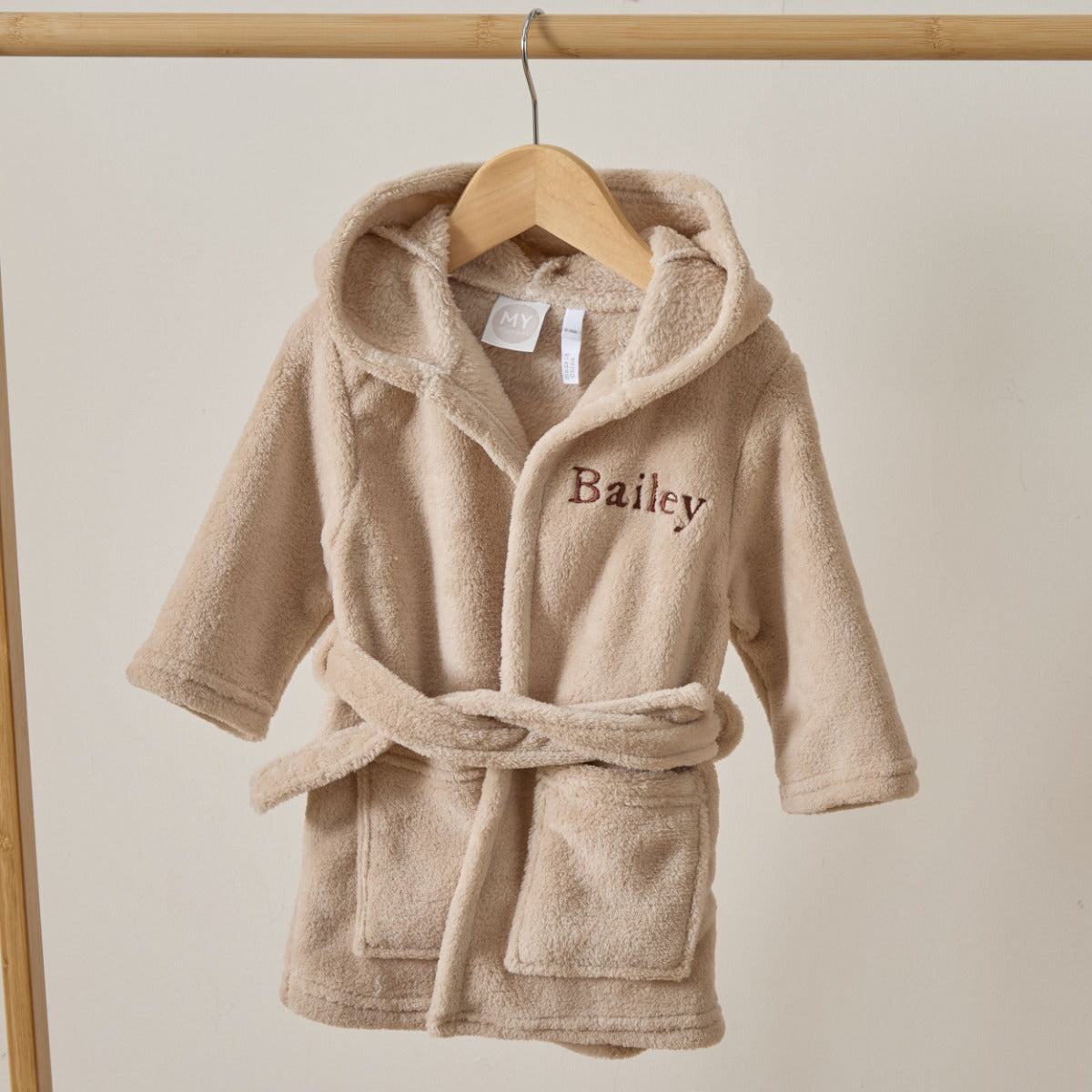 Personalised Oatmeal Fleece Robe With Ears