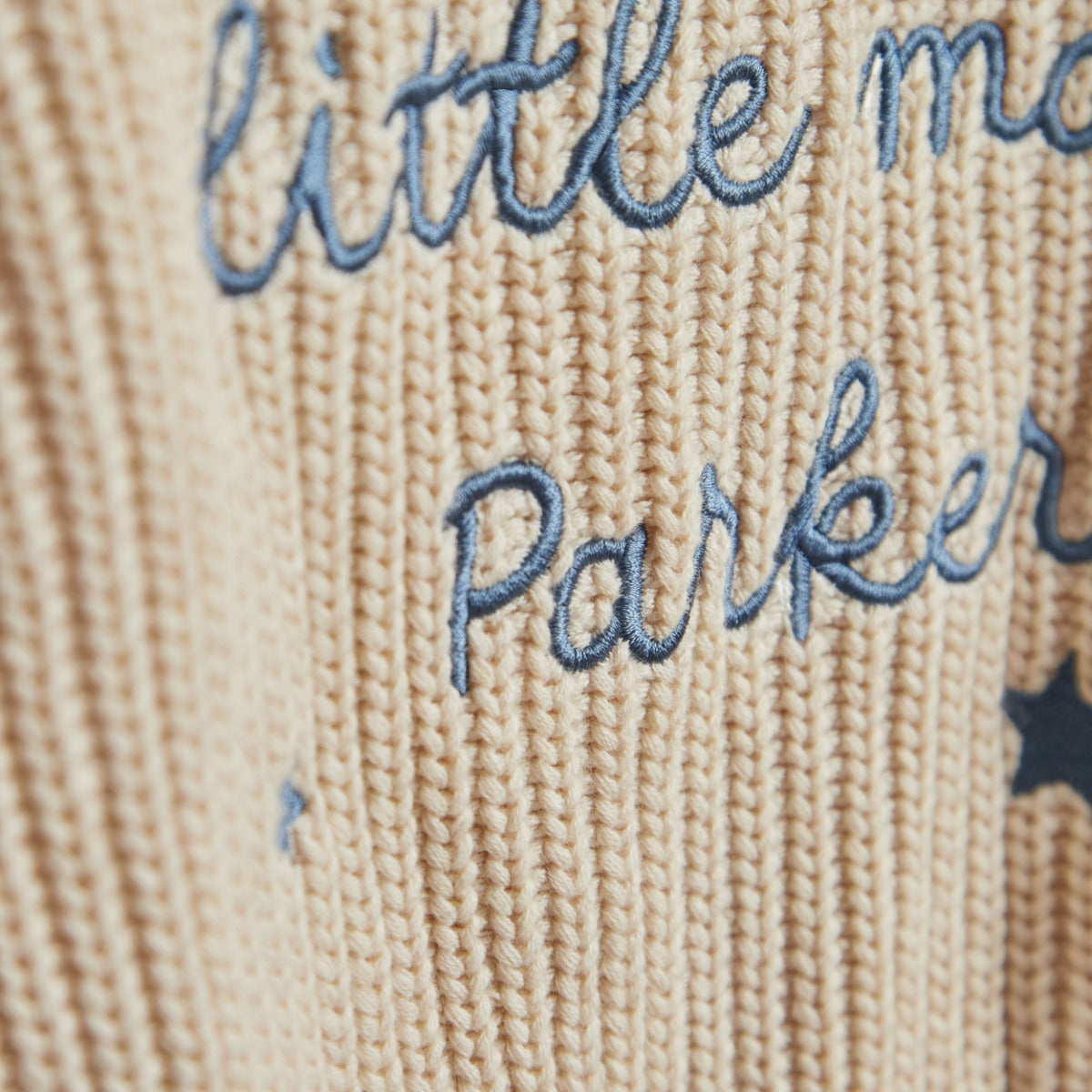 Personalised Mummy's Little Man Oatmeal Cardigan