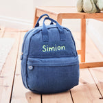 Personalised Name Medium Denim Backpack 