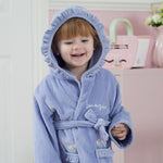 Personalised Blue Frill Towelling Robe