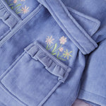 Personalised Blue Frill Towelling Robe