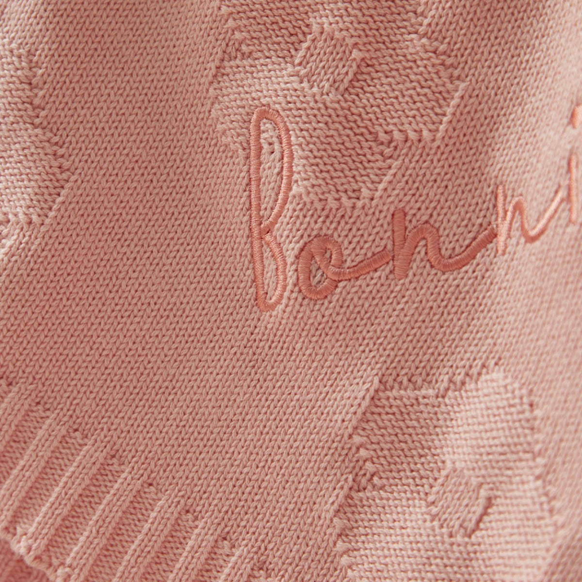 Personalised Peach Sorbet Flower Jacquard Blanket