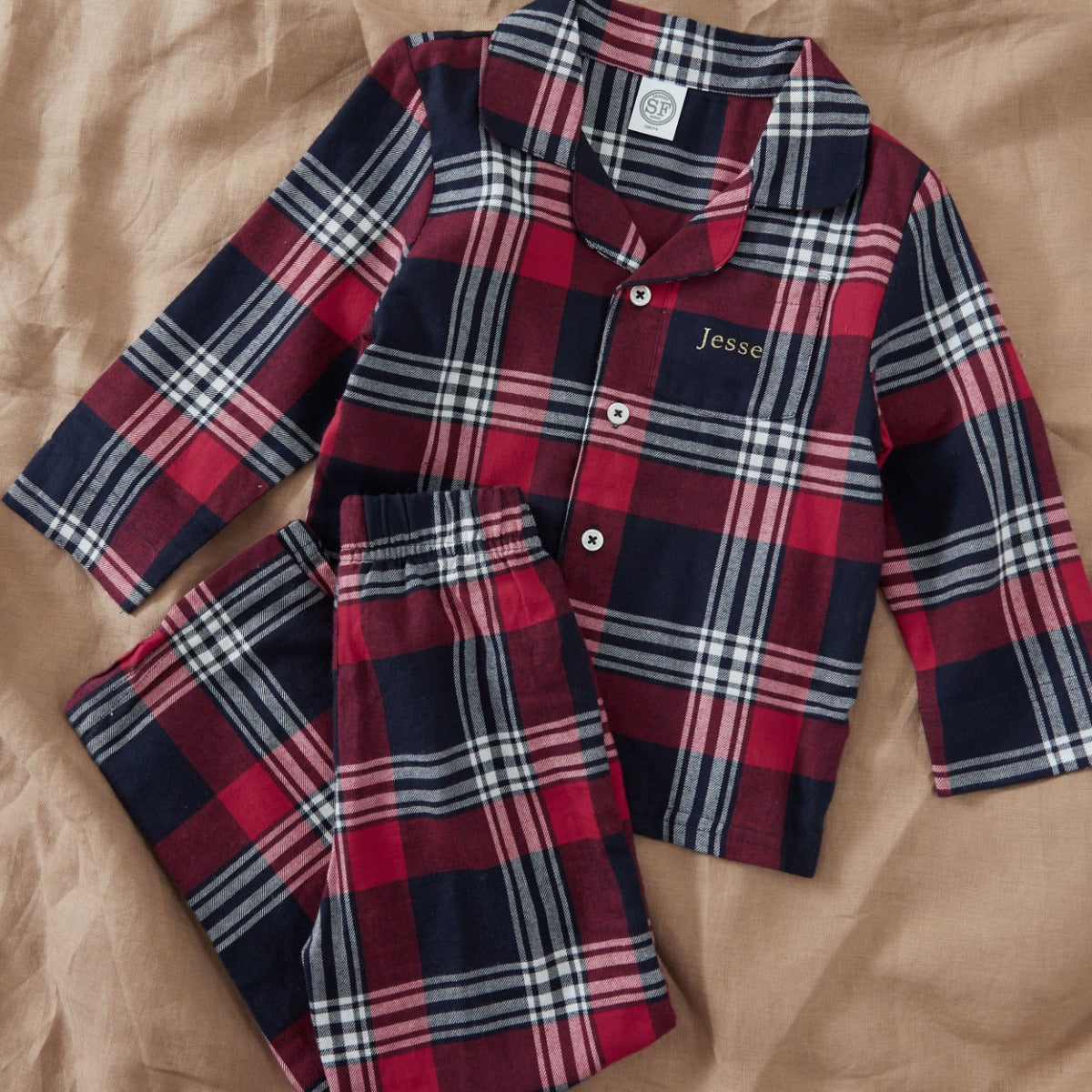 Personalised Children's Tartan PJ Set