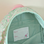 Personalised Sage Ditsy Floral Compartment Backpack 