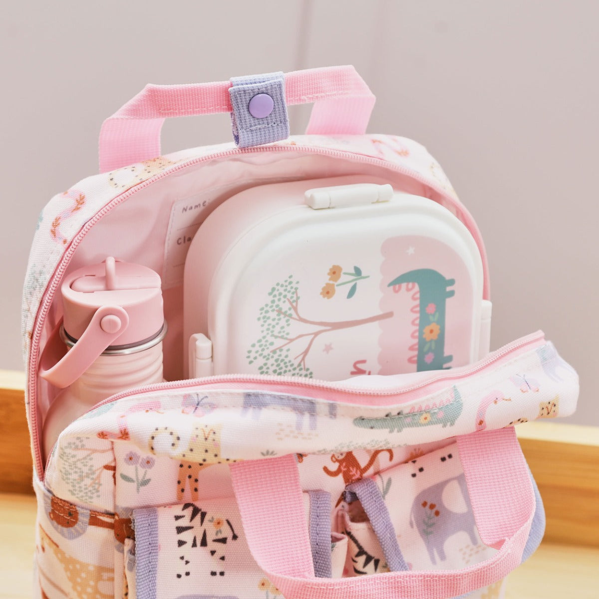 Personalised Pink Floral Safari Grab Handle Mini Backpack – My 1st Years