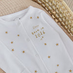 Personalised Born in 2026 Gold Star Sleepsuit
