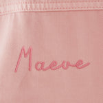 Personalised Floral Butterfly Pink Frill Denim Jacket