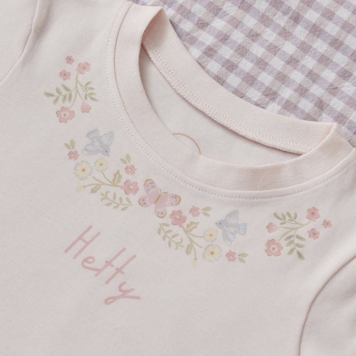 Personalised Floral Butterfly Pink T-Shirt