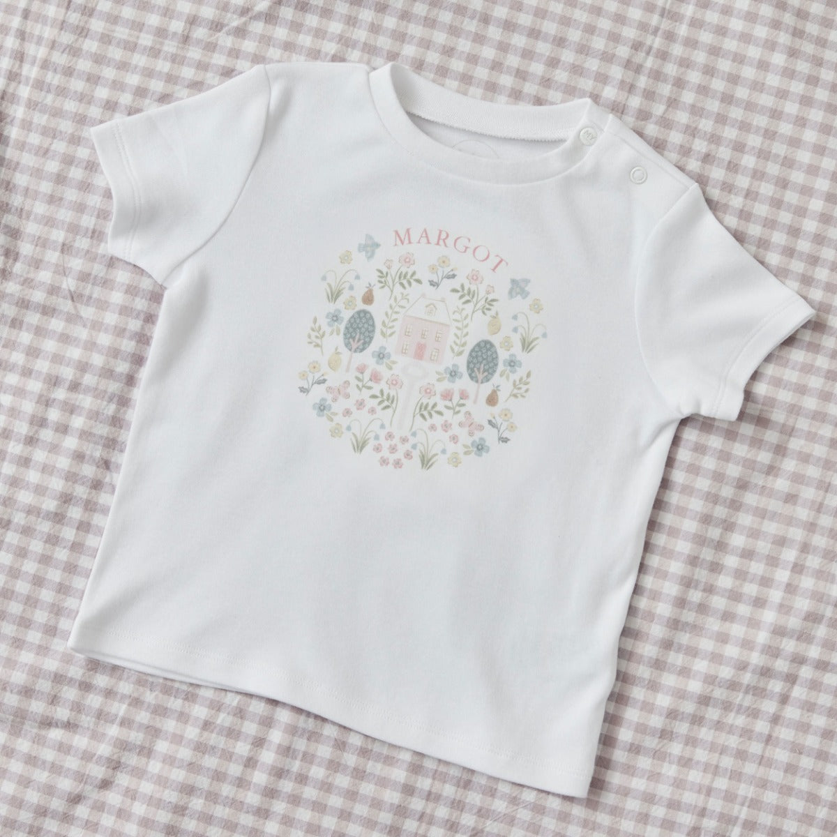 Personalised Garden Secrets Floral White T-Shirt