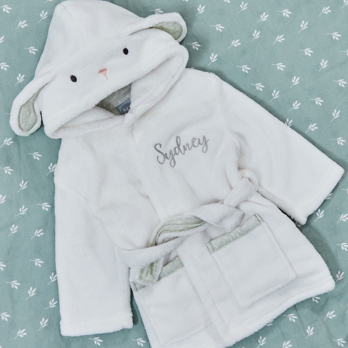 Personalised Ivory Bunny Fleece Robe 