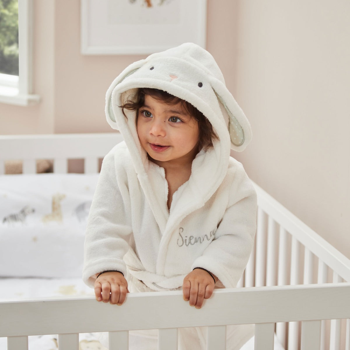 Personalised Ivory Bunny Fleece Robe 