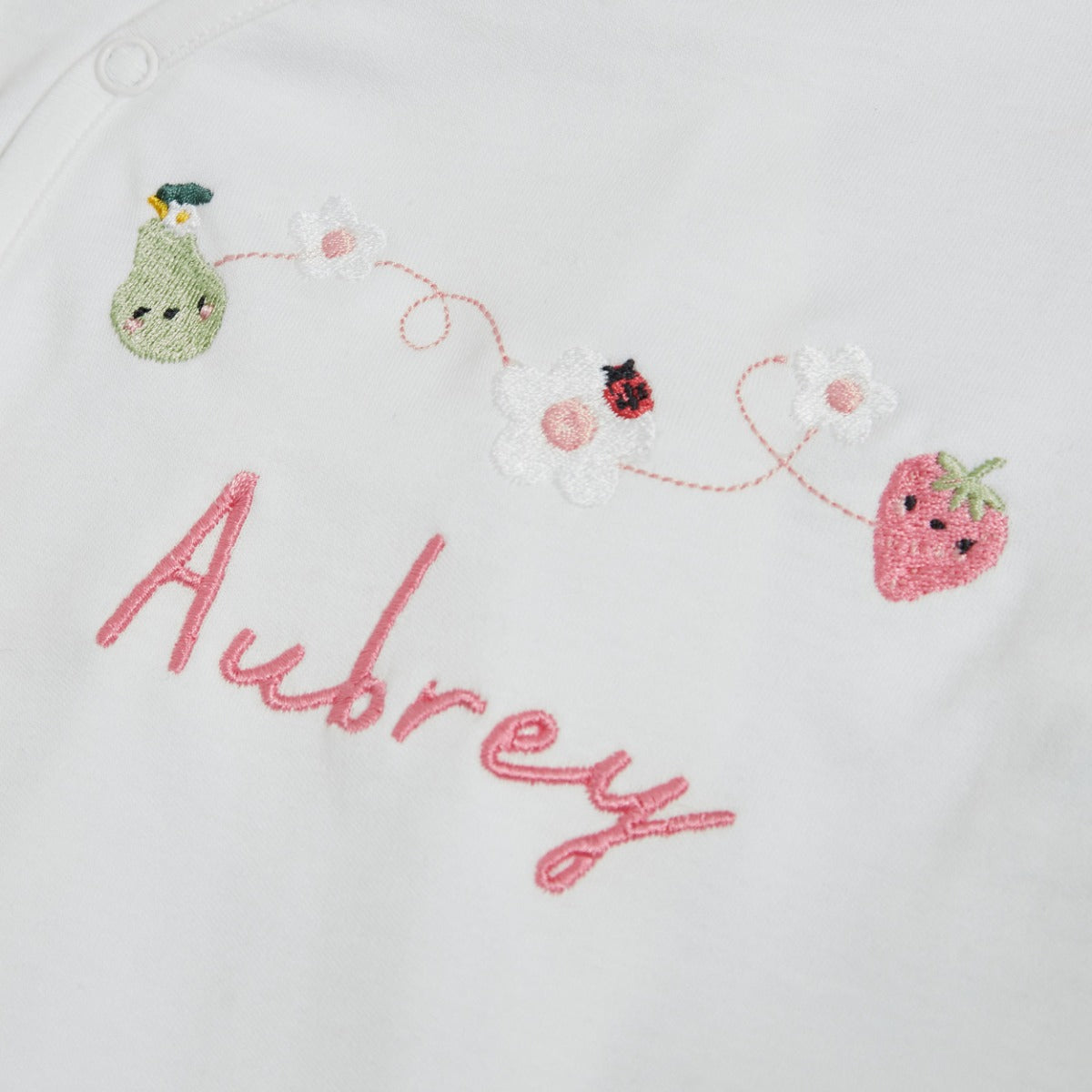 Personalised Fruit Floral Wrap Sleepsuit & Hat Baby Set