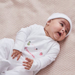 Personalised Fruit Floral Wrap Sleepsuit & Hat Baby Set