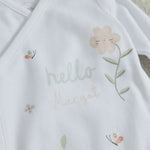 Personalised Floral All-Over Print Wrap Sleepsuit & Hat Gift Set 