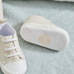 Personalised Star Oatmeal Baby High Top Trainers 